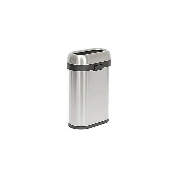 Simplehuman Simplehuman® Stainless Steel Slim Oval Open Top Trash Can